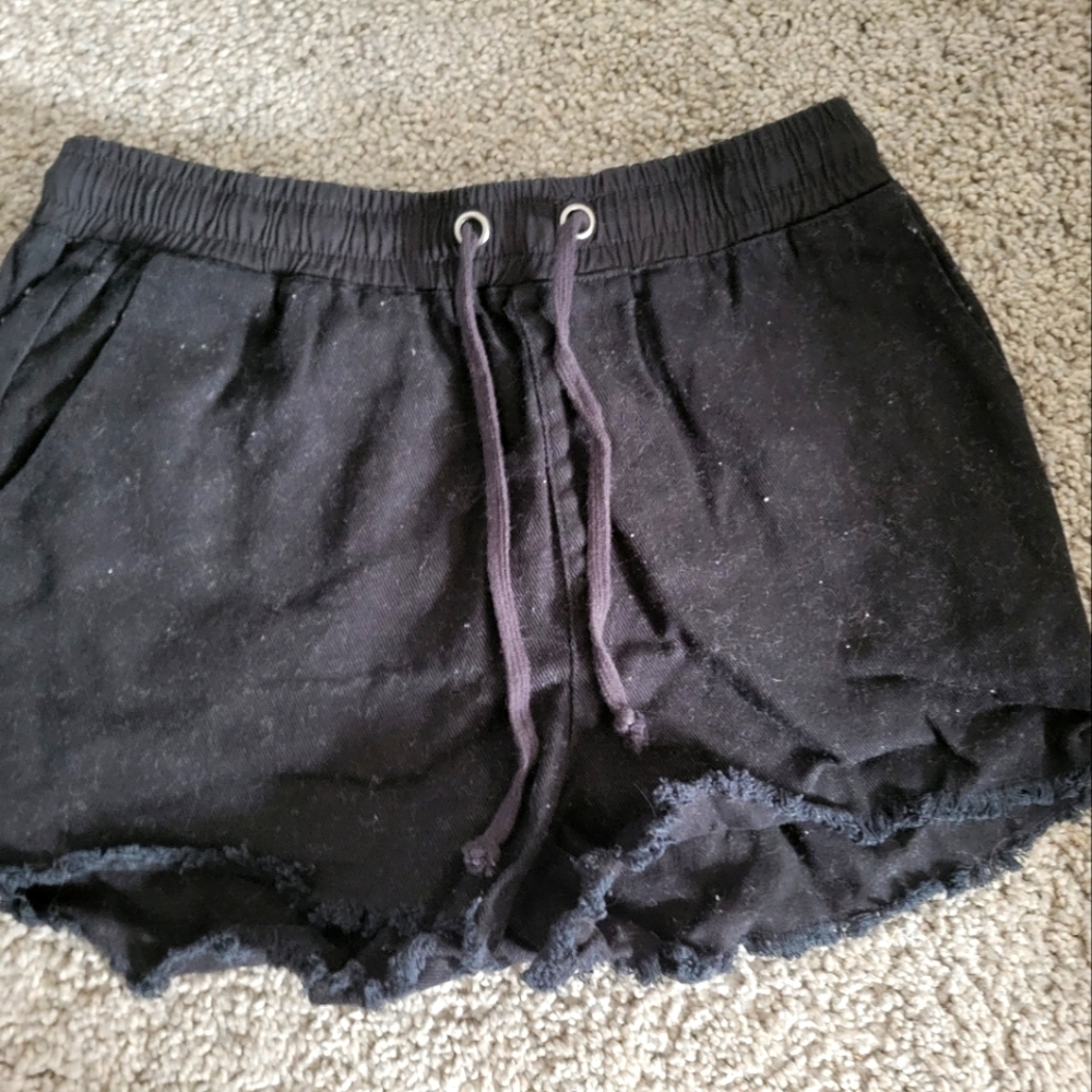 Black drawstring shorts
